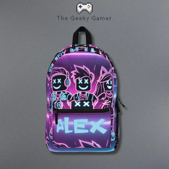 Personalized Gamer Backpack, Creeper Backpack, Gamer Gift, Gift For KIds