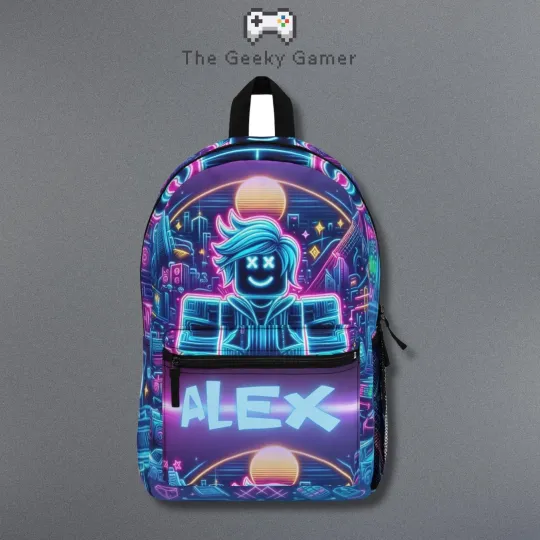 Personalized Gamer Backpack, Gamer Gift, Creeper Bookbag, Gifts For Kids