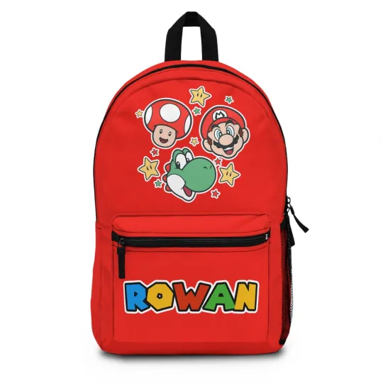 Custom Mario Backpack Personalized School Bag Super Mario Boy School bag