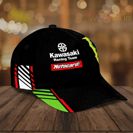 Kawasaki Racing Team Hat Motorcycle Racing Fan Cap Adjustable