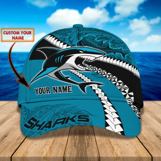 Cronulla Sharks Custom Name NRL Rugby Team Fan Cap