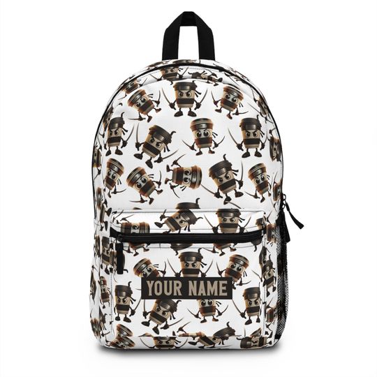 Cappuccino Assassino Backpack, Personalized Fan Backpack with Name, Custom Monogram Kids Backpack, Brainrot Meme Design, Personalized