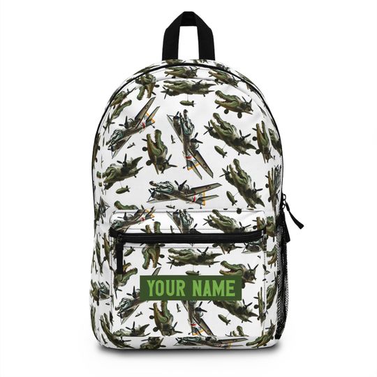 Bombardino Crocodilo Backpack, Personalized Fan Backpack with Name, Custom Monogram Kids Backpack, Brainrot Meme Design, Personalized