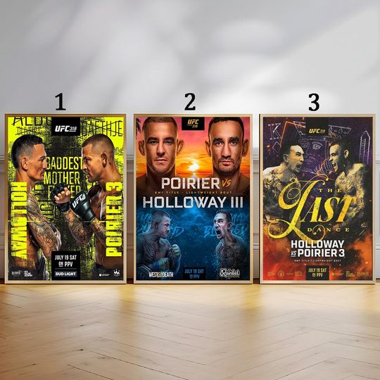 UFC 318 Poster - Max Holloway vs Dustin Poirier 3 Poster, Home Decor, Wall Decor