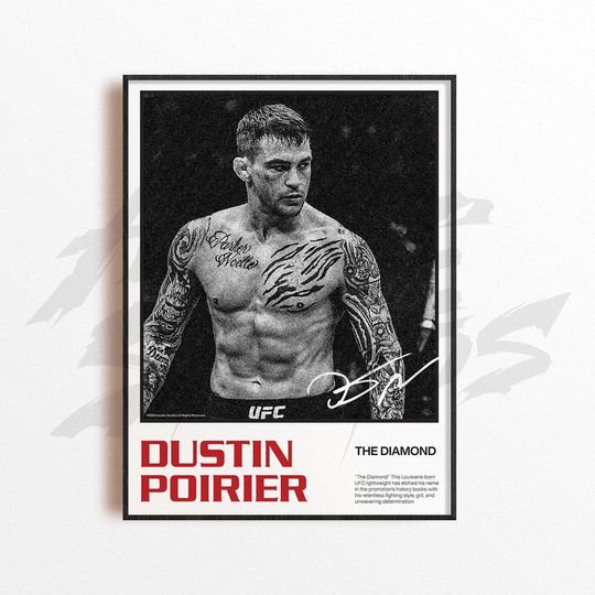Dustin Poirier Art Print - MMA Wall Decor, UFC Fighter Poster, Home Gym Art, Sports Gift