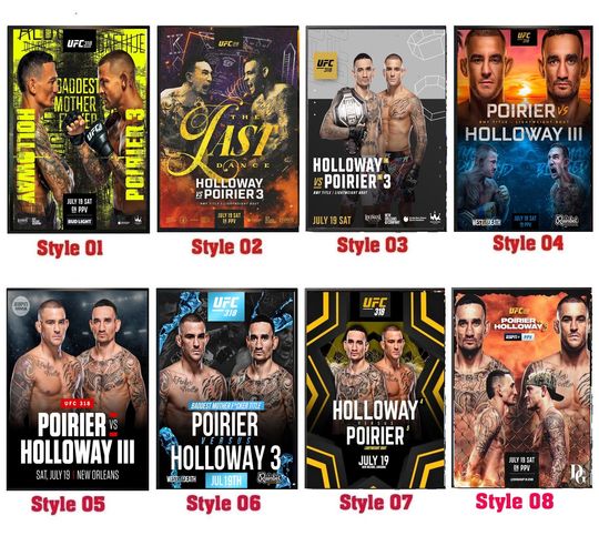 UFC 318 Poster Max Holloway vs Dustin Poirier Vertical Fight Poster