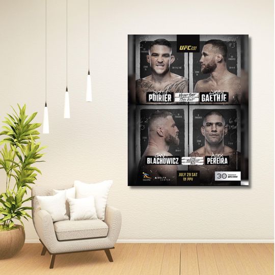 UFC 291 Dustin Poirier vs Justin Gaethje & Jan Blachowicz vs Alex Pereira Poster | Premium Matte Vertical