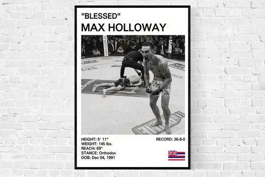 Max Holloway Poster - MMA Fighters Wall Art - Premium Matte Vertical Poster