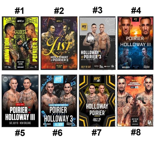 UFC 318 Poster Max Holloway vs Dustin Poirier 3 Fight Night Wall Art
