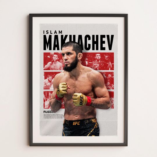 Islam Makhachev Poster - Martial Arts Wall Art, MMA and UFC Decor, Home Gym Poster