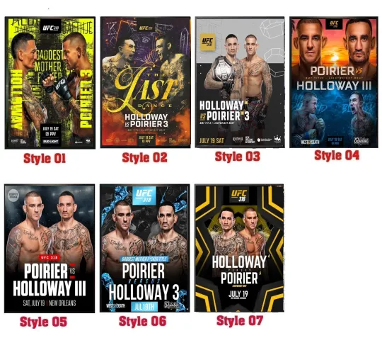UFC 318 Fight Poster Max Holloway vs Dustin Poirier 3 Vertical Poster
