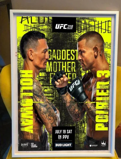 UFC 318 Poster Max Holloway vs Dustin Poirier 3 Vertical Premium Matte Poster