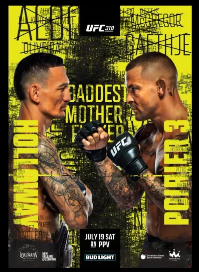 UFC 318 Max Holloway vs Dustin Poirier 3 Fight Poster MMA Las Vegas Vertical Poster
