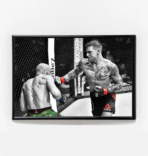 Dustin Poirier vs Conor McGregor 2 KO Fight Poster UFC 257 Premium Matte Vertical Poster