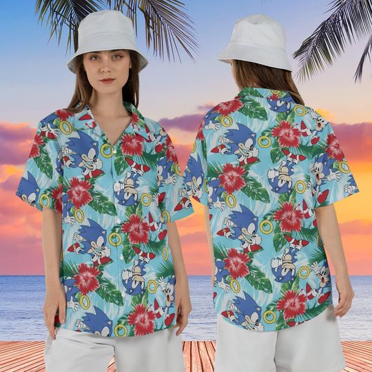 Sonic Hawaiian Shirt, Sonic the Hedgehog Hawaii Shirt, Summer Vacation Hawaii Shirt, Aloha Hawaiian Shirt