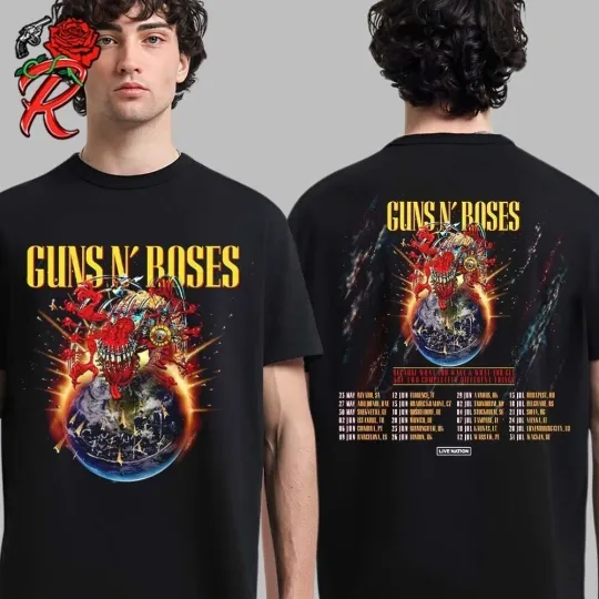 Official Guns N Roses 2025 European And Middle East Tour T-Shirt, Gift For Fan