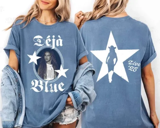 Déjà Blue Cowboy Carter Tour Inspired T-Shirt, Cowboy Carter 2025 Tour Country