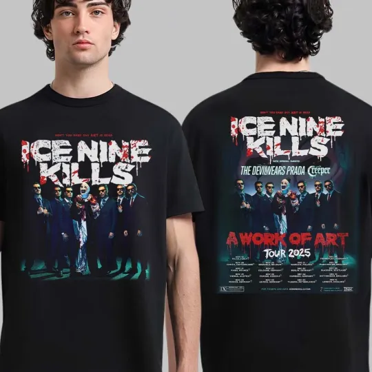 Ice Nine A Work Of Art Tour 2025 UK Tour Dates T-Shirt, Gift for Fan.