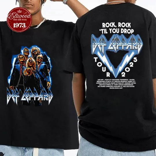 Vintage Def Leppard Tour Shirt 2025, Rock Til You Drop Tour Shirt, Rock Fans Tee