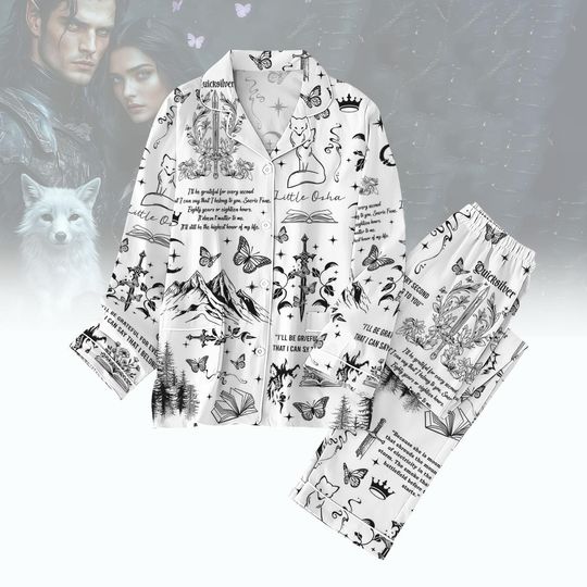 Little Osha Quicksilver Pajama Set, Fantasy Book Pajamas, Cozy Sleepwear Gift, Romantasy Pajamas, Bookish Lover Nightwear