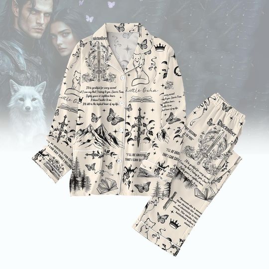 Little Osha Quicksilver Pajama Set, Fantasy Book Pajamas, Cozy Sleepwear Gift, Romantasy Pajamas, Bookish Lover Nightwear