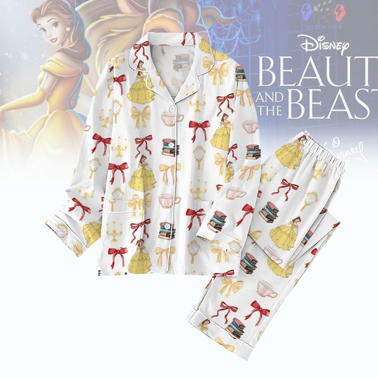 Belle Princess Coquette Pajamas Set, Disney Princess Holiday Pajamas, Beauty And The Beast Pajamas For Women, Magic Kingdom Outfit
