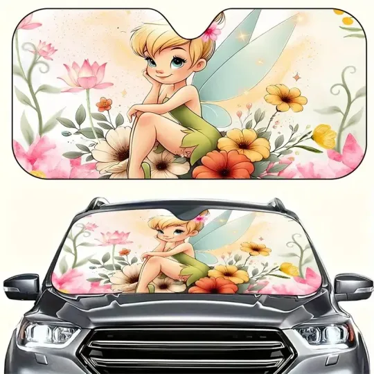 Floral Tinker Bell Little Princess Peter Pan Character Car Windshield Sun Shade