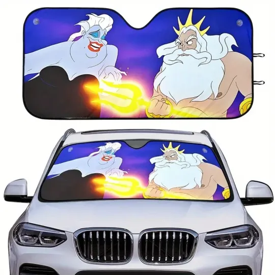 The Little Mermaid King Triton And Ursula Car Windshield Sun Shade