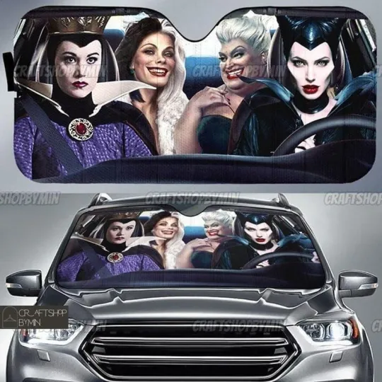 Maleficent Evil Queen Ursula Cruella De Vil Bad Witches Car Windshield Sun Shade
