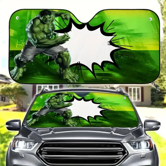 The Incredible Hulk Punching Giant Hulk Superhero Car Windshield Sun Shade