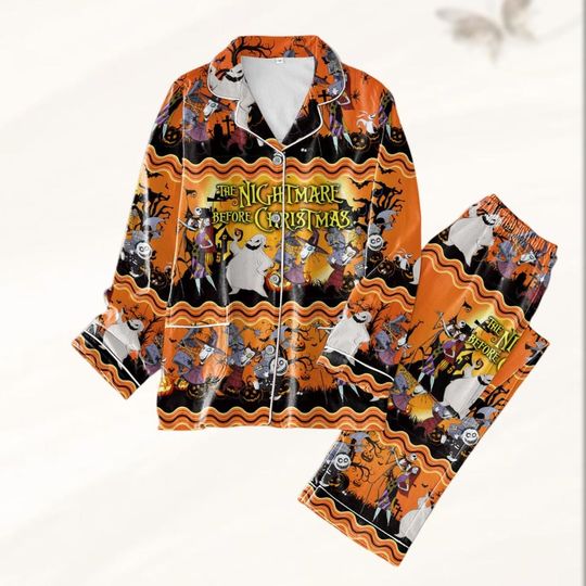 The Nightmare Before Christmas Pajamas Set, Disney Halloween Women Pajamas, Jack Skellington Oogie Holiday Pajamas, Spooky Season Gift