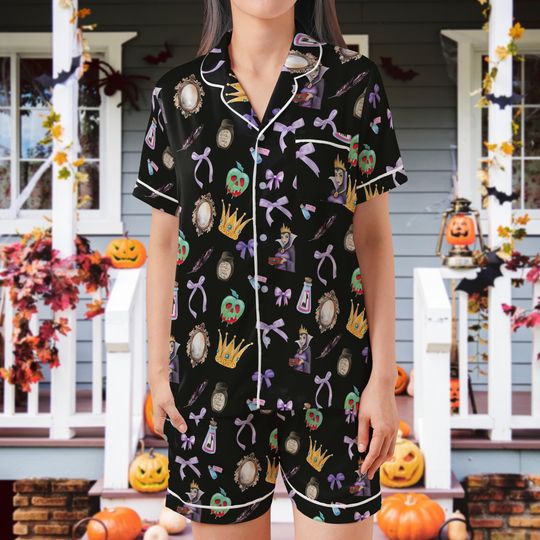 Evil Character Halloween Pajamas Set, Cruella Shirt, Ursula Shirt, Disneyworld Pajamas, Family Pajama