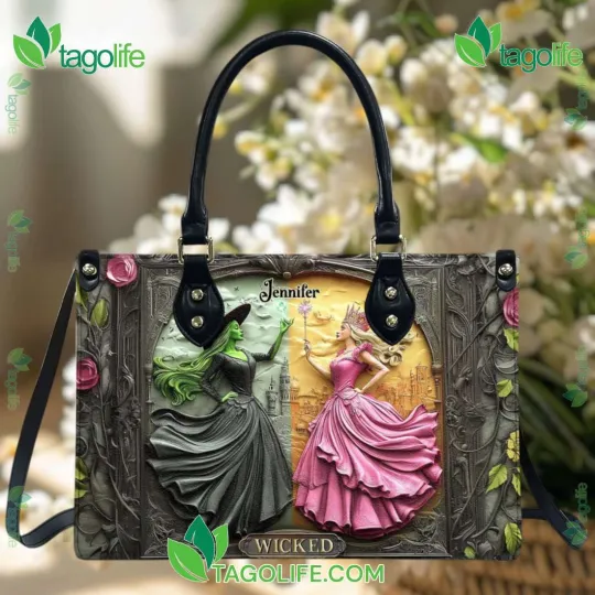 Leather Handbag with Witch and Princess Designs