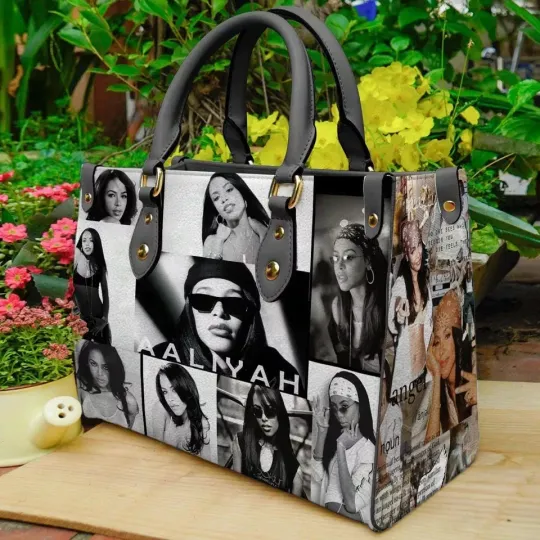 Aaliyah Music Leather Handbag, Aaliyah Leather Handbag,gift for Fan
