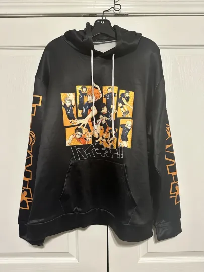 Haiikyuu XL Pullover Hoodie Volleyball Team Hooded Sweatshirt KAASUNO High School