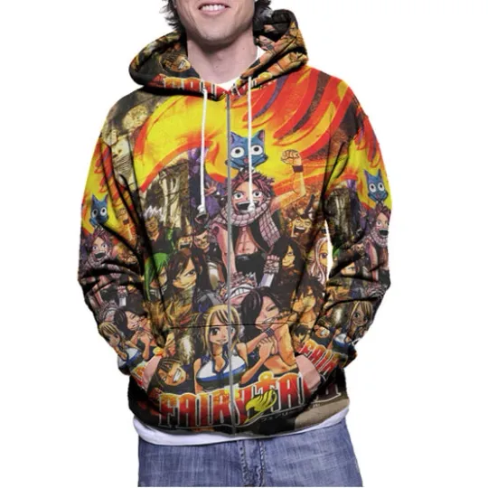 New Hoodie Fairy Tail New Hoodie Zipper Fullprint Polyester