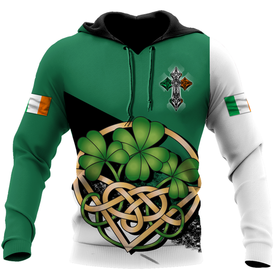 Celtic Cross Ireland St Patricks Day 3D Shirt Irish St Paddys Sweater Shamrock S