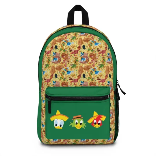 Three Caballeros Cartoon Backpack, Disney Backpack, Donald Duck Backpack,