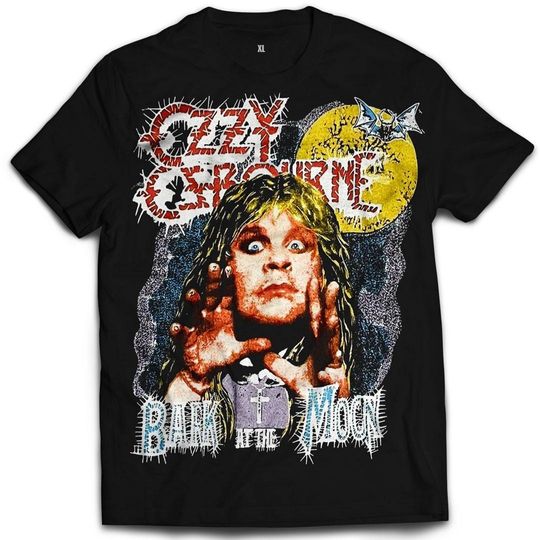 Ozzy Osbourne T-Shirt  Bark at the Moon 1984 Tour Graphic Rock Band Tee