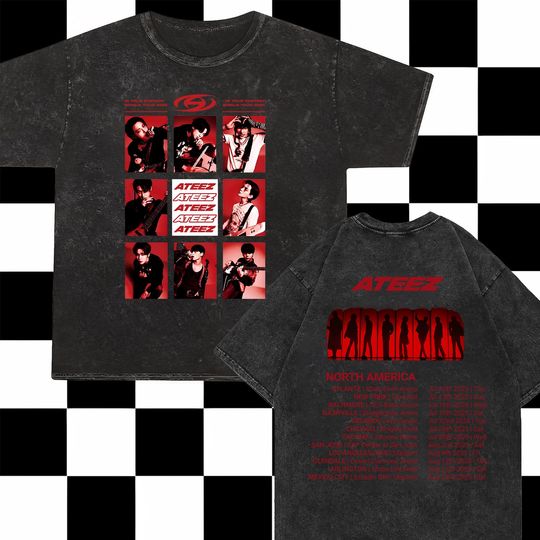 Ateez 2025 World Tour in Your Fantasy Mineral Wash Shirt, Ateez World Tour 2025 in North America, ATEEZ Golden Hour Part 3, Ateez Lemon Drop