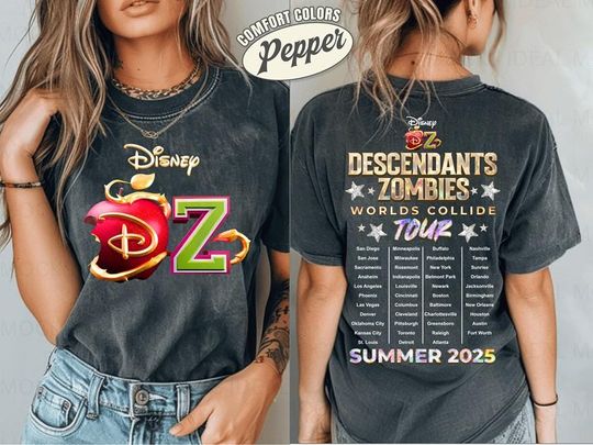 Descendants Zombies World Tour Matching Shirt, The Rise Of Red Characters, Descendants Team, Summer Music Festival 2025 Trip
