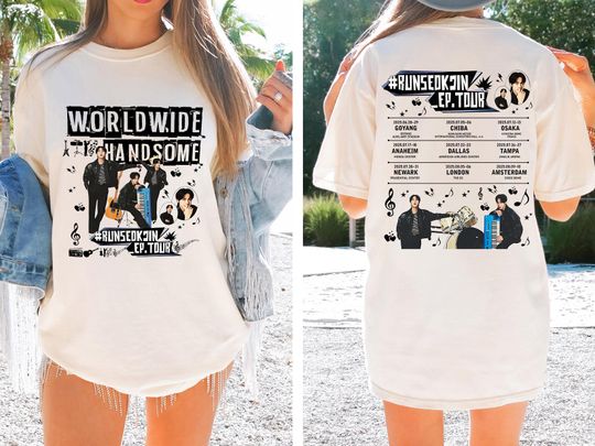 Worldwide Handsome Tour Shirt, Jin BTS Shirt, RunSeokJin Tee, Jin Wordwide Handsome 2025 Tee, Kp0p BTS Shirt