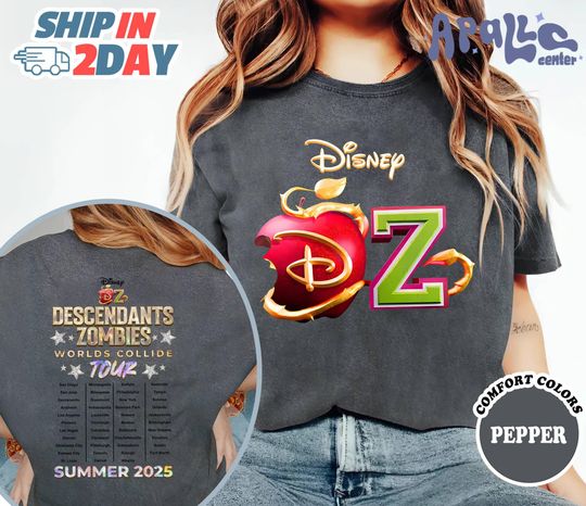 Descendants Zombies Tour Shirt, Descendants x Zombies Worlds Collide Tee, Summer 2025 Concert T-Shirt, DisneyChannel Fan Gift