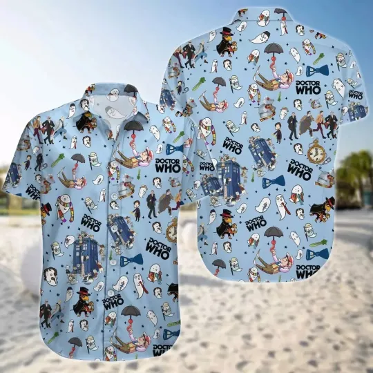 Doctor Who Hawaiian Button Down Shirt