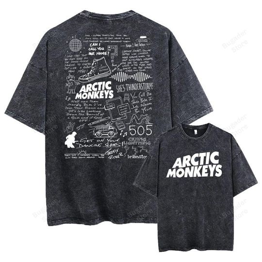Arctic Monkeys Band Tee  Retro Style Acid Wash Shirt  Perfect Gift for Fans