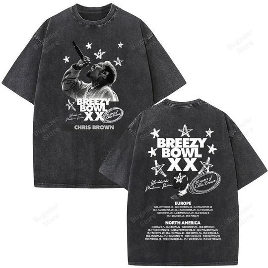 Chris Brown Tour Breezy Bowl XX Shirt, Chris Brown Merch 2025 Shirt, Chris Brown Graphic Shirt, Chris Brown Fan Gift, Breezy 2025 Shirt