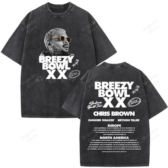 Chris Brown Shirt, Chris Brown Album Shirt, Breezy Bowl XX Tour 2 Sided Tee, Chris Brown Merch Shirt, CB Tour 2025 Shirt, Breezy Bowl Tee