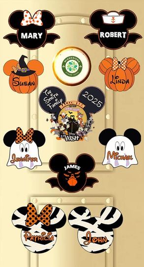 Personalized Disney Halloween On The High Seas Magnets, Disney Halloween Cruise Door Magnet for Cruise Ship Stateroom Door, Family Cruise