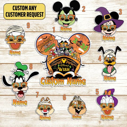 Custom Mickey and Friends Halloween on the High Seas Disney Cruise Line Magnet, Disney Family Cruise Ship Door, Mickey Mouse Halloween Decor