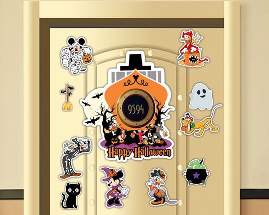 Halloween Disney Inspired Disney Cruise Suite Door Magnets/ Halloween Door Magnet/ Cruise Magnet/ Disney Cruise Decor/ Disney Cruise Magnet